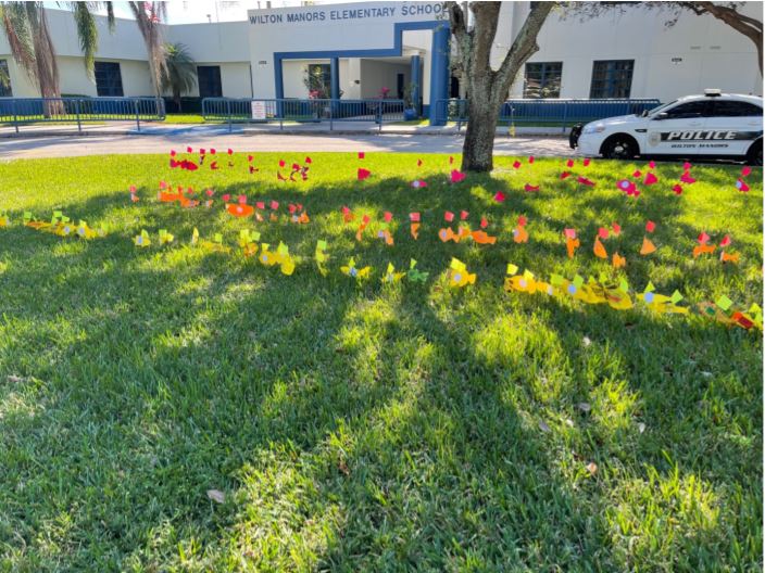 Wilton Manors elementary school's fish flags